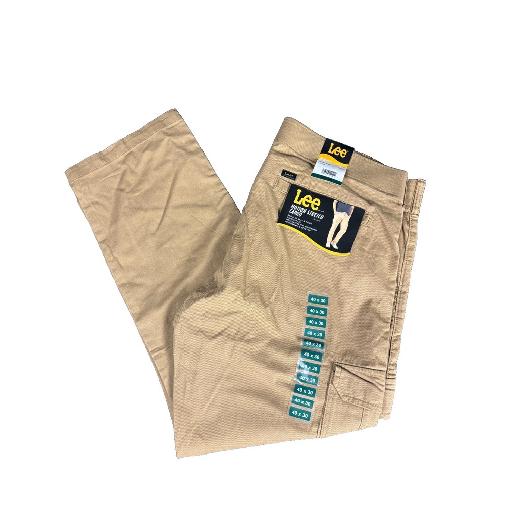 NWT‎ LEES Cargo Pants Mens 40x30 Acorn Straight Leg Stretch Regular Fit Zip-Fly